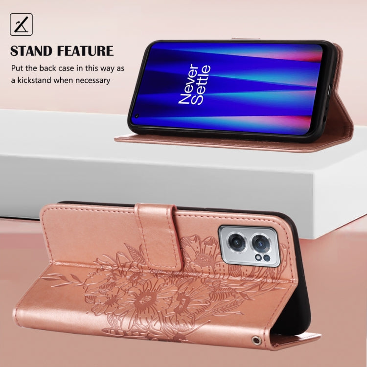 For OnePlus Nord CE 2 5G Embossed Butterfly Leather Phone Case