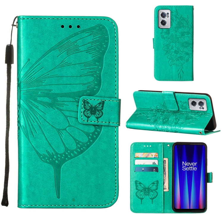 For OnePlus Nord CE 2 5G Embossed Butterfly Leather Phone Case