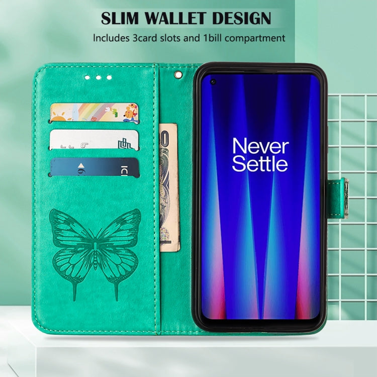For OnePlus Nord CE 2 5G Embossed Butterfly Leather Phone Case