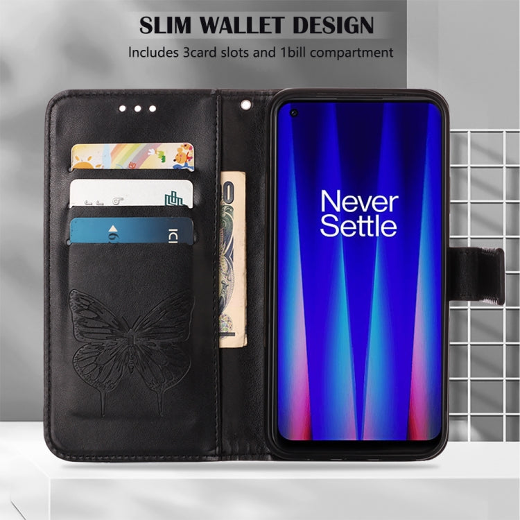 For OnePlus Nord CE 2 5G Embossed Butterfly Leather Phone Case