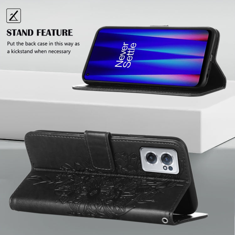 For OnePlus Nord CE 2 5G Embossed Butterfly Leather Phone Case