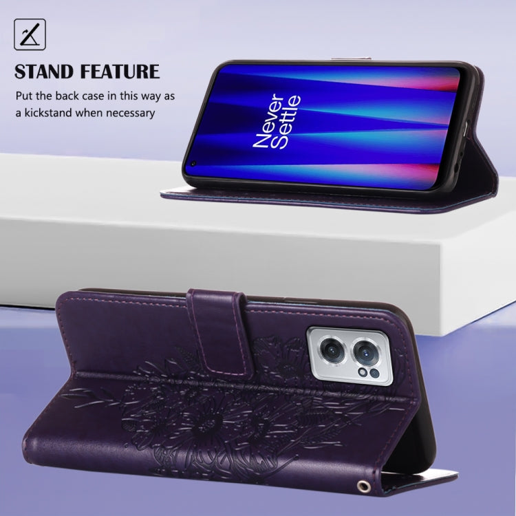 For OnePlus Nord CE 2 5G Embossed Butterfly Leather Phone Case