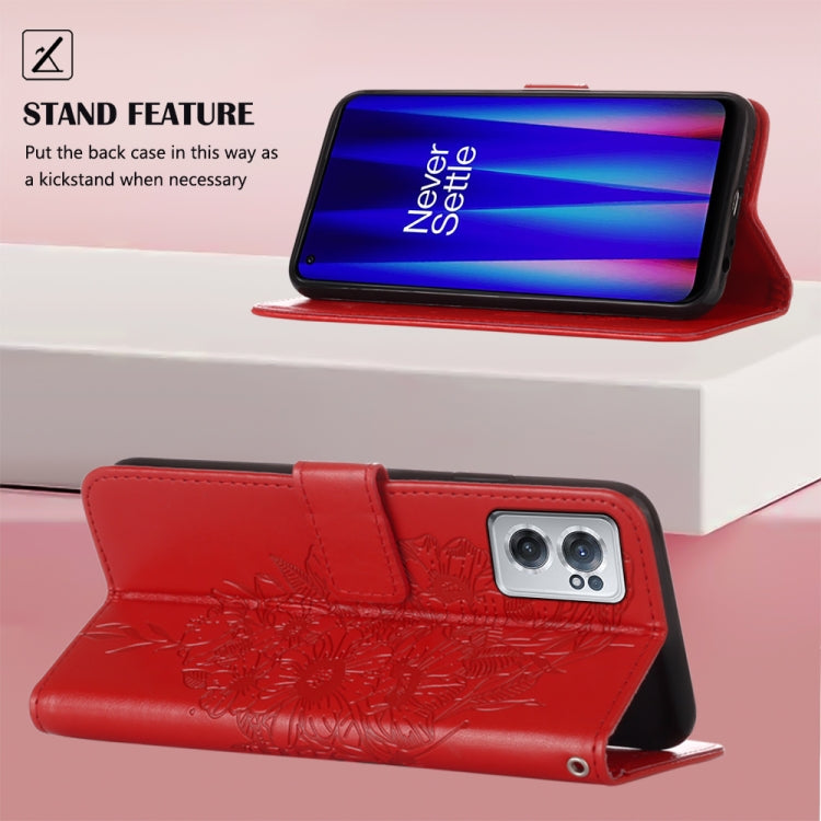 For OnePlus Nord CE 2 5G Embossed Butterfly Leather Phone Case
