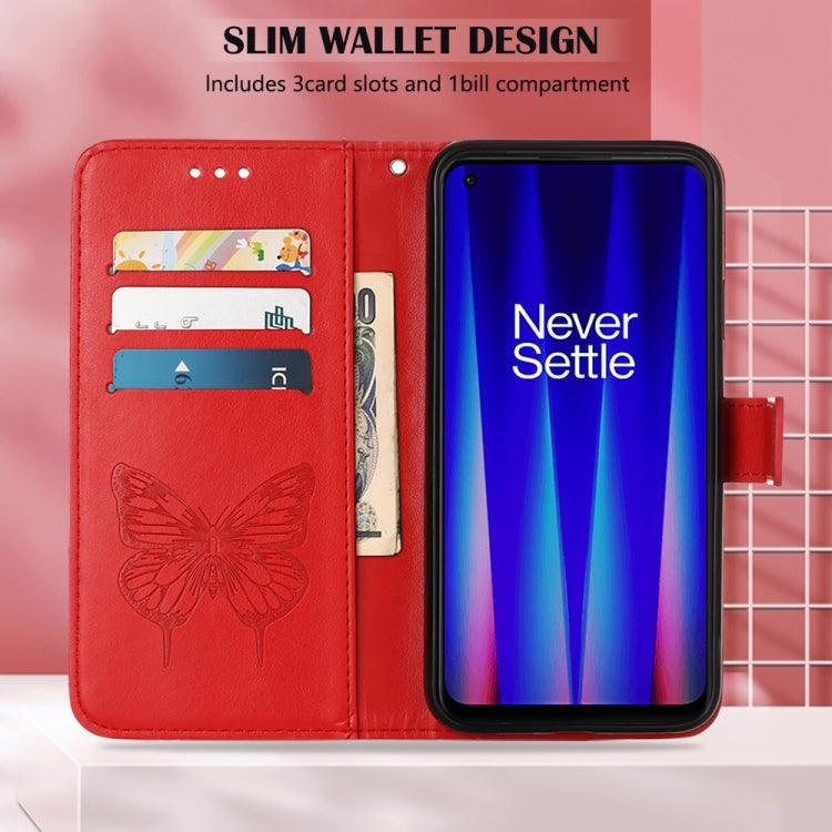 For OnePlus Nord CE 2 5G Embossed Butterfly Leather Phone Case