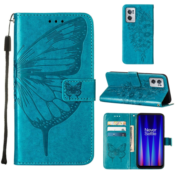 For OnePlus Nord CE 2 5G Embossed Butterfly Leather Phone Case