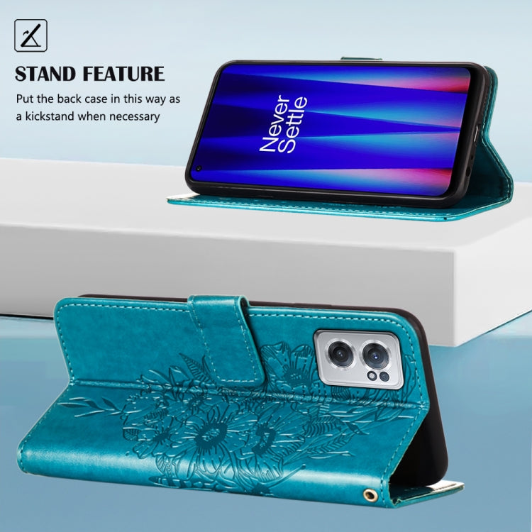 For OnePlus Nord CE 2 5G Embossed Butterfly Leather Phone Case