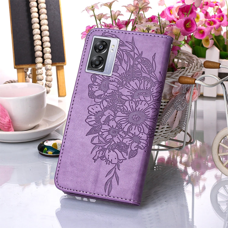 For OPPO A57 5G 2022 Embossed Butterfly Leather Phone Case