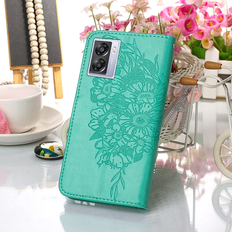 For OPPO A57 5G 2022 Embossed Butterfly Leather Phone Case