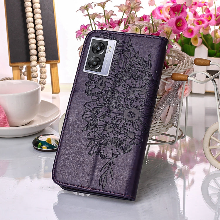 For OPPO A57 5G 2022 Embossed Butterfly Leather Phone Case
