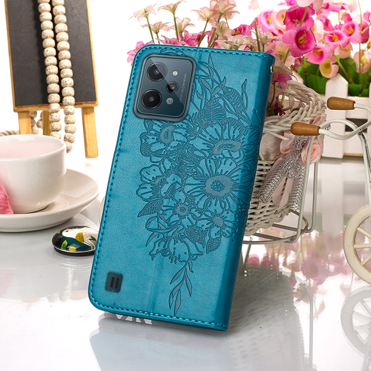 For OPPO Realme C31 4G Embossed Butterfly Leather Phone Case