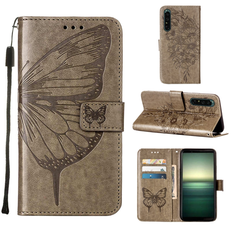 For Sony Xperia 1 IV Embossed Butterfly Leather Phone Case
