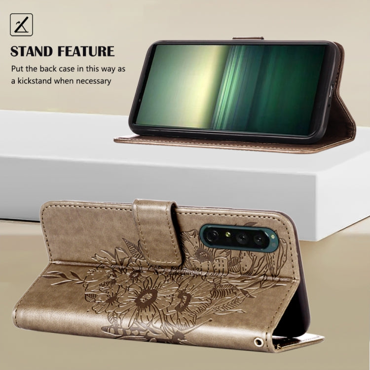 For Sony Xperia 1 IV Embossed Butterfly Leather Phone Case
