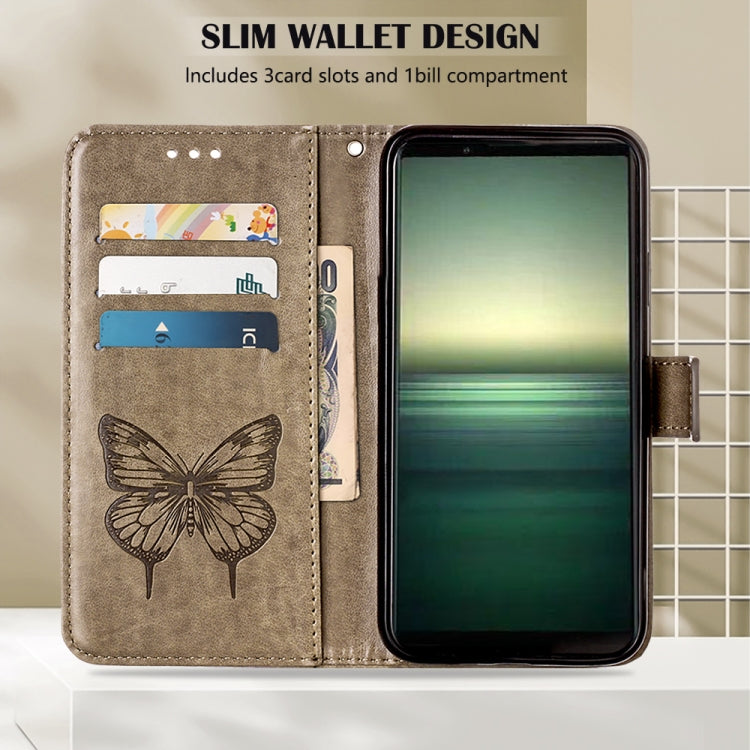 For Sony Xperia 1 IV Embossed Butterfly Leather Phone Case