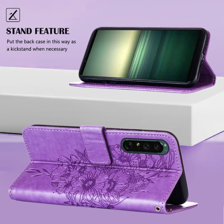 For Sony Xperia 1 IV Embossed Butterfly Leather Phone Case