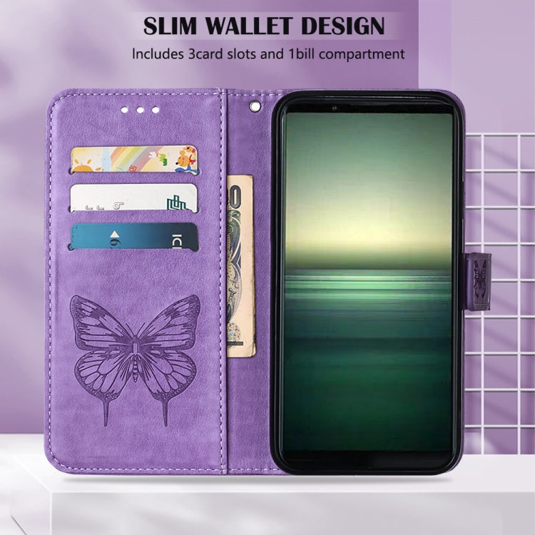 For Sony Xperia 1 IV Embossed Butterfly Leather Phone Case