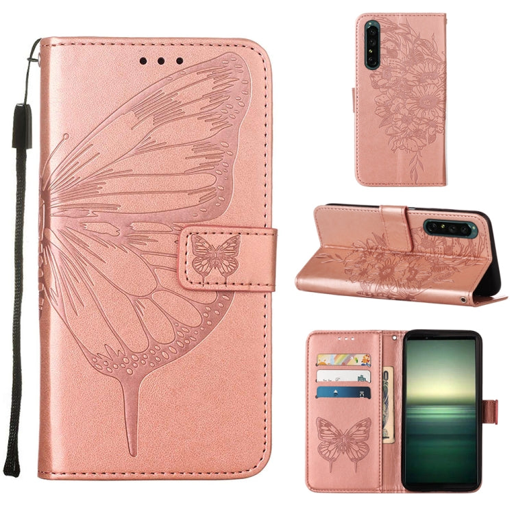 For Sony Xperia 1 IV Embossed Butterfly Leather Phone Case