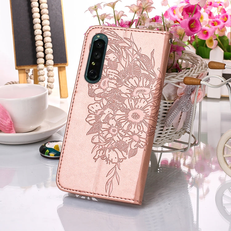 For Sony Xperia 1 IV Embossed Butterfly Leather Phone Case