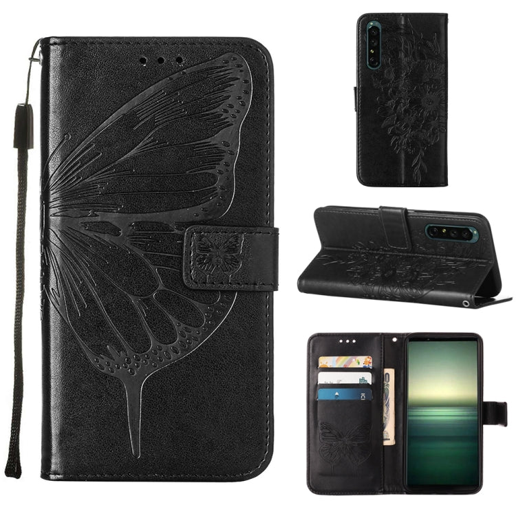 For Sony Xperia 1 IV Embossed Butterfly Leather Phone Case