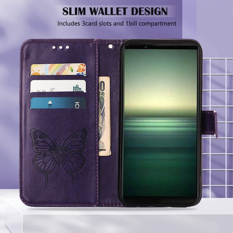 For Sony Xperia 1 IV Embossed Butterfly Leather Phone Case