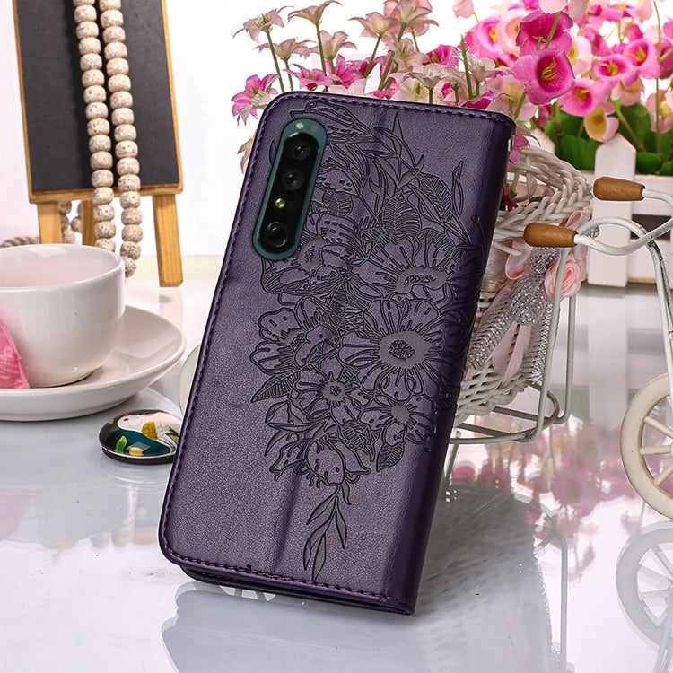 For Sony Xperia 1 IV Embossed Butterfly Leather Phone Case