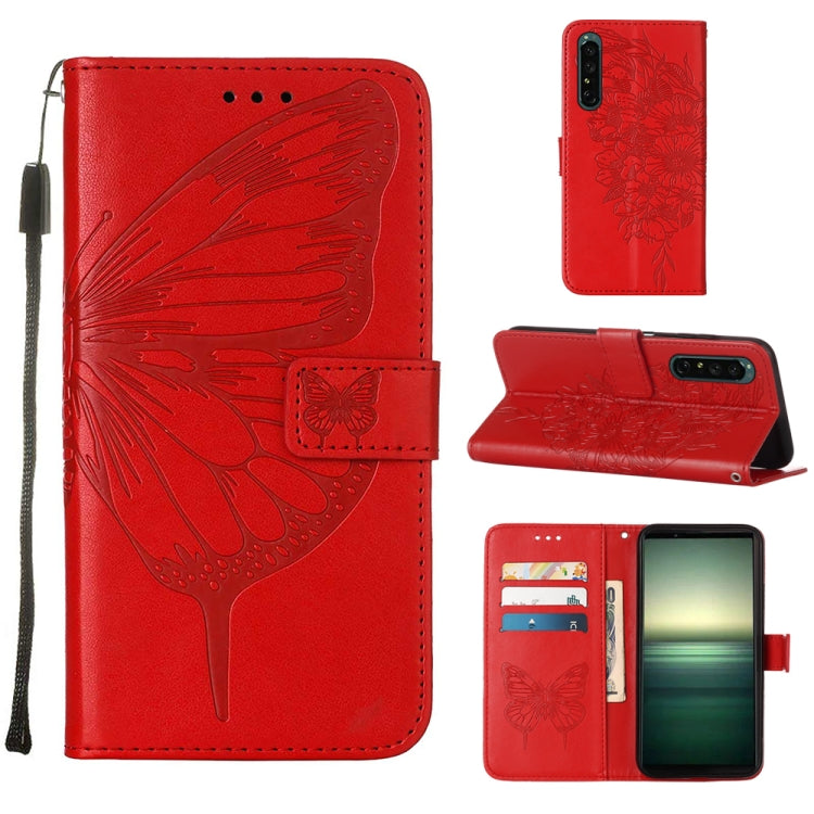 For Sony Xperia 1 IV Embossed Butterfly Leather Phone Case