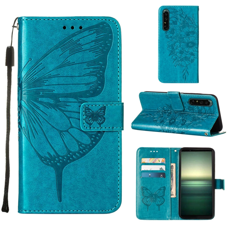 For Sony Xperia 1 IV Embossed Butterfly Leather Phone Case