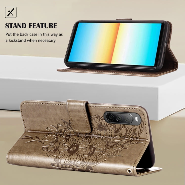 For Sony Xperia 10 IV Embossed Butterfly Leather Phone Case
