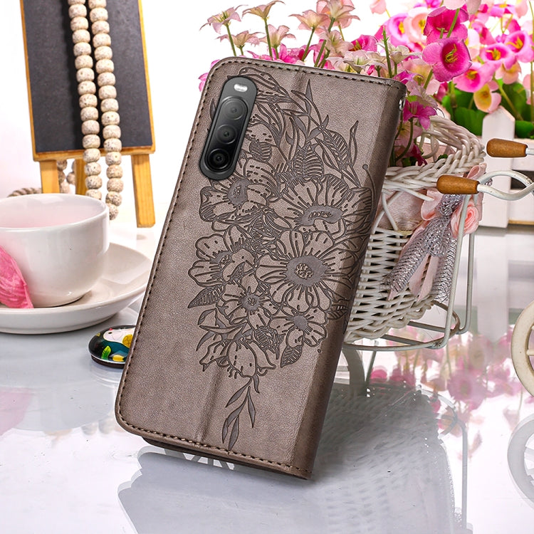 For Sony Xperia 10 IV Embossed Butterfly Leather Phone Case