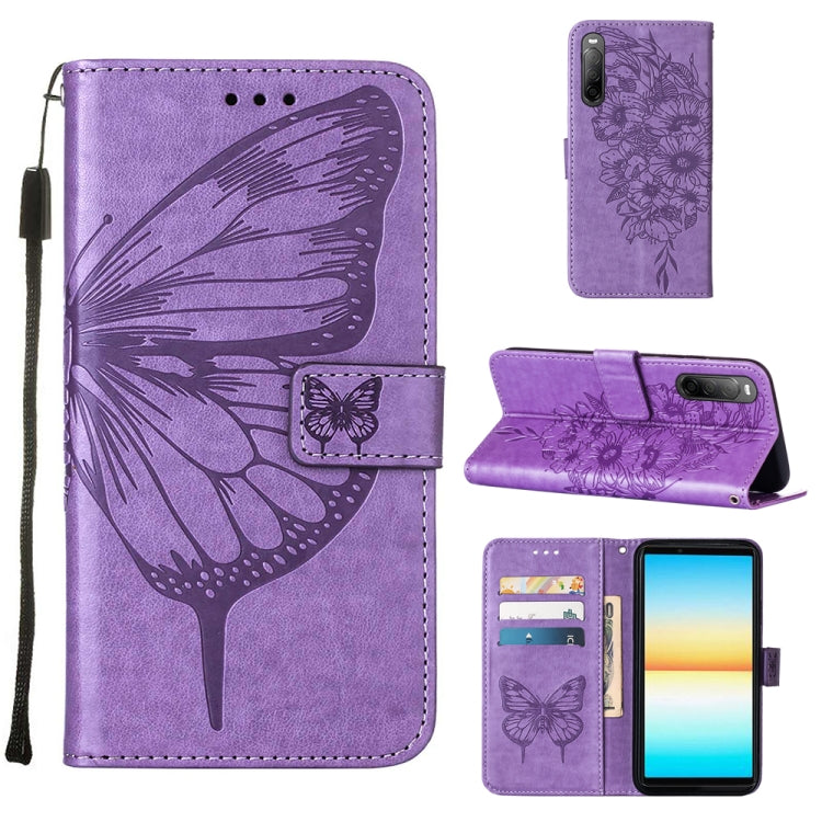 For Sony Xperia 10 IV Embossed Butterfly Leather Phone Case