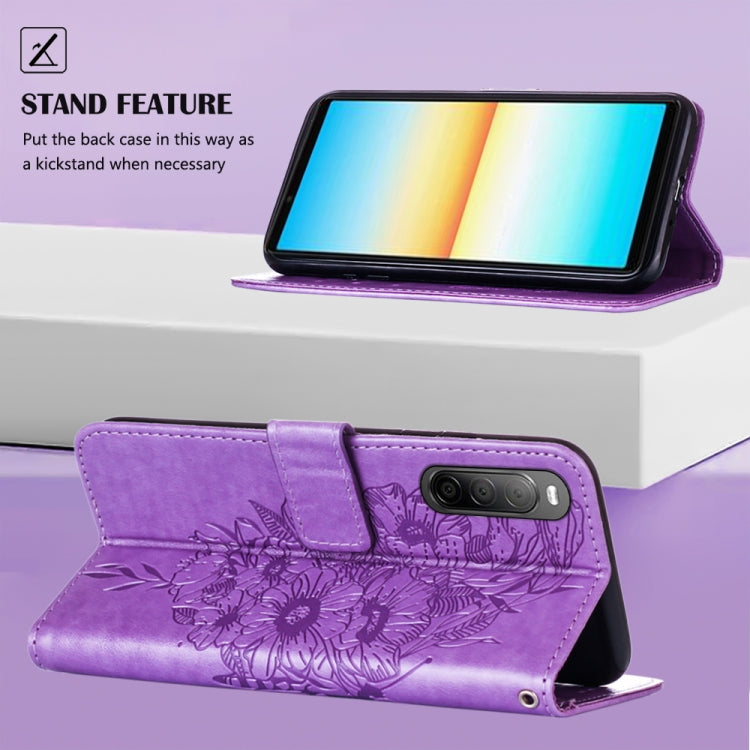 For Sony Xperia 10 IV Embossed Butterfly Leather Phone Case