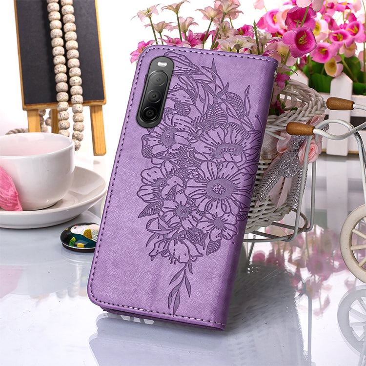 For Sony Xperia 10 IV Embossed Butterfly Leather Phone Case