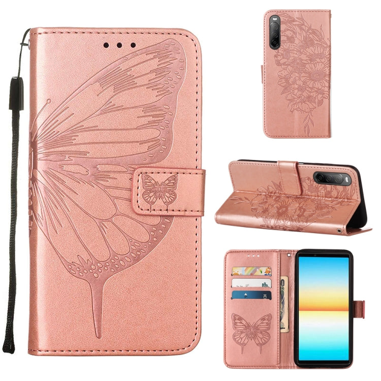For Sony Xperia 10 IV Embossed Butterfly Leather Phone Case