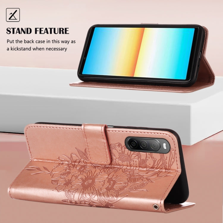 For Sony Xperia 10 IV Embossed Butterfly Leather Phone Case