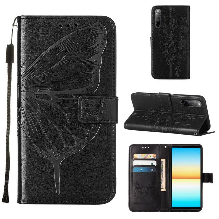 For Sony Xperia 10 IV Embossed Butterfly Leather Phone Case