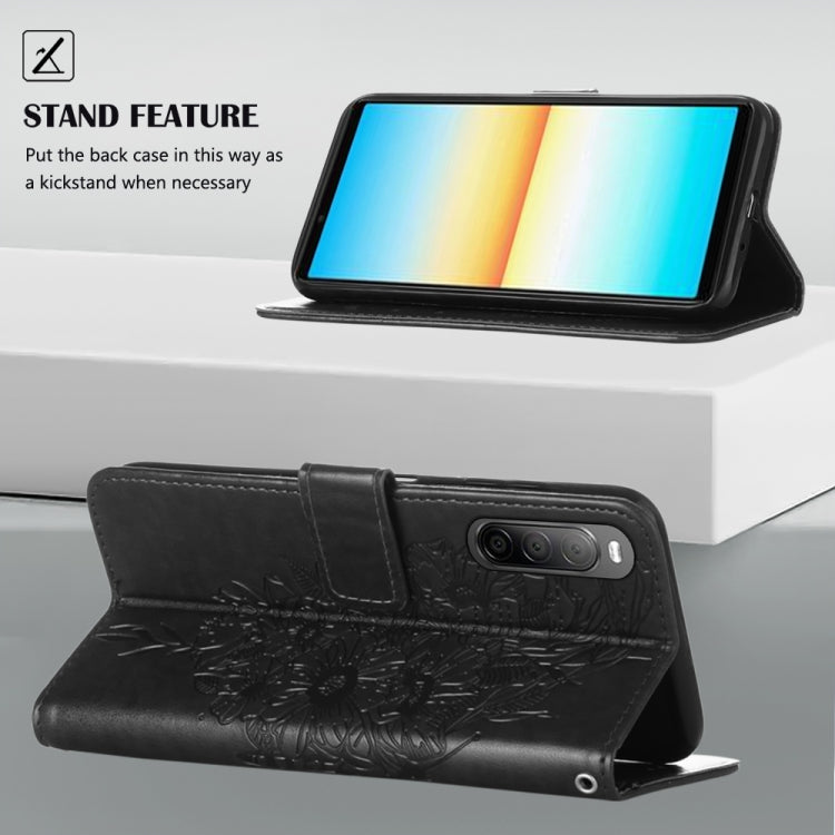 For Sony Xperia 10 IV Embossed Butterfly Leather Phone Case