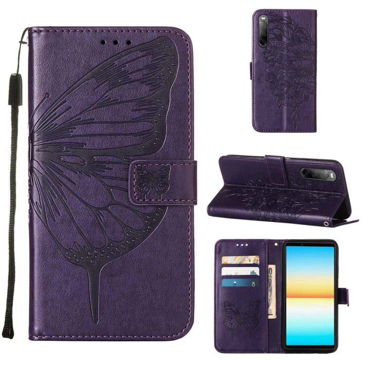For Sony Xperia 10 IV Embossed Butterfly Leather Phone Case