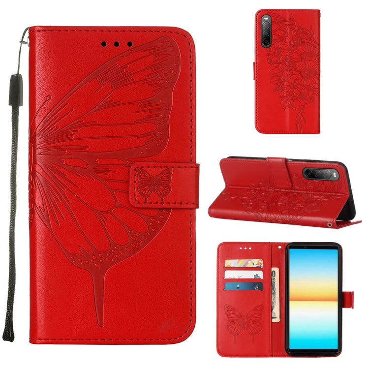 For Sony Xperia 10 IV Embossed Butterfly Leather Phone Case