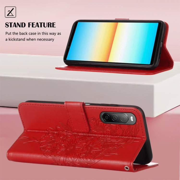 For Sony Xperia 10 IV Embossed Butterfly Leather Phone Case