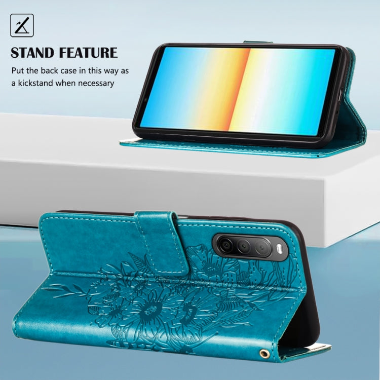 For Sony Xperia 10 IV Embossed Butterfly Leather Phone Case