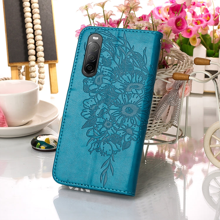 For Sony Xperia 10 IV Embossed Butterfly Leather Phone Case
