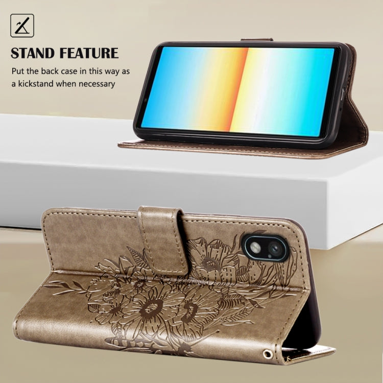 For Sony Xperia ACE III Embossed Butterfly Leather Phone Case