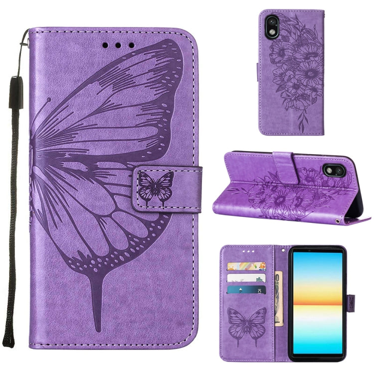 For Sony Xperia ACE III Embossed Butterfly Leather Phone Case