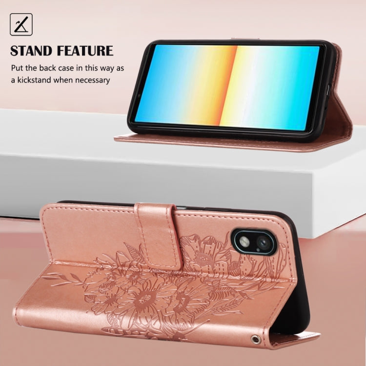 For Sony Xperia ACE III Embossed Butterfly Leather Phone Case
