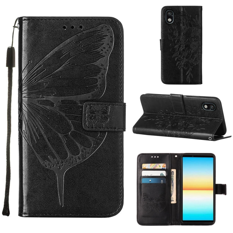 For Sony Xperia ACE III Embossed Butterfly Leather Phone Case