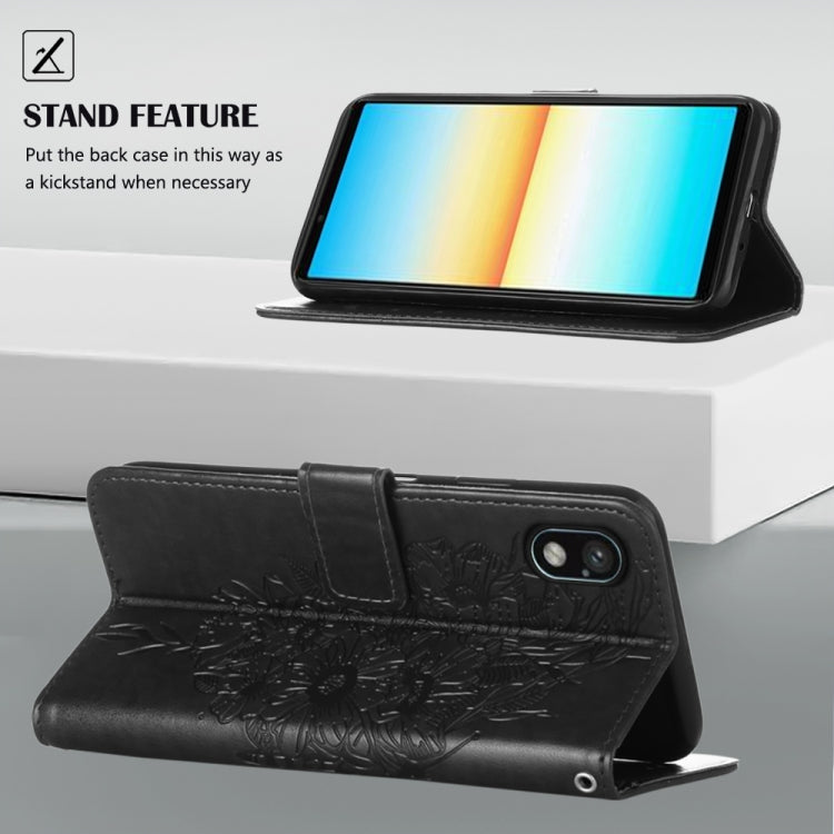 For Sony Xperia ACE III Embossed Butterfly Leather Phone Case
