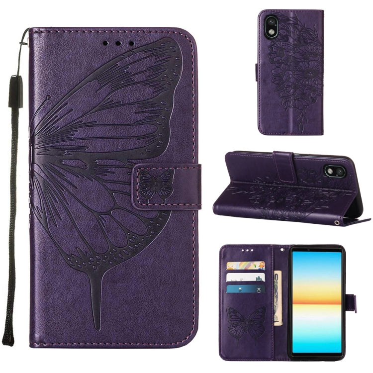 For Sony Xperia ACE III Embossed Butterfly Leather Phone Case