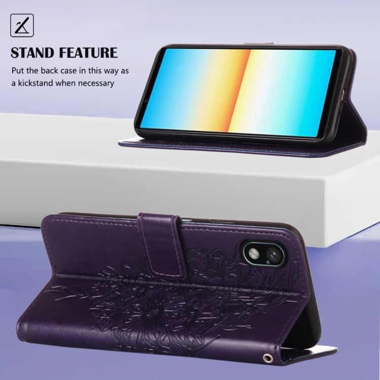 For Sony Xperia ACE III Embossed Butterfly Leather Phone Case