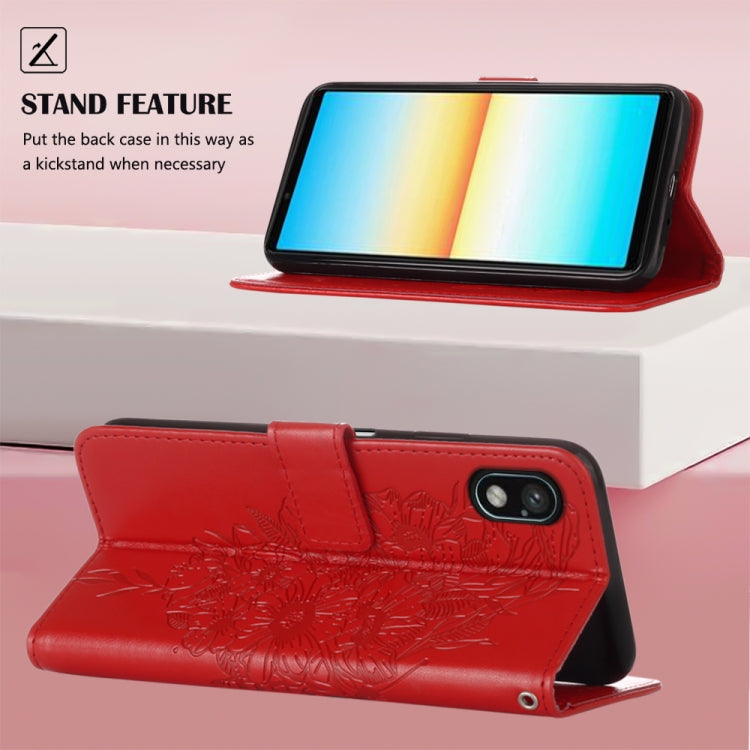 For Sony Xperia ACE III Embossed Butterfly Leather Phone Case