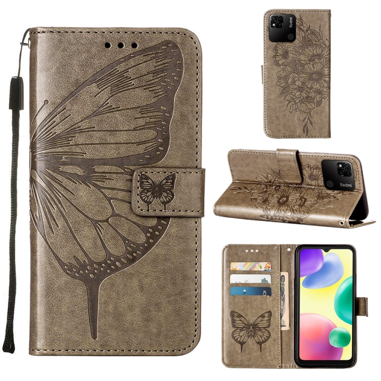 For Xiaomi Redmi 10A Embossed Butterfly Leather Phone Case