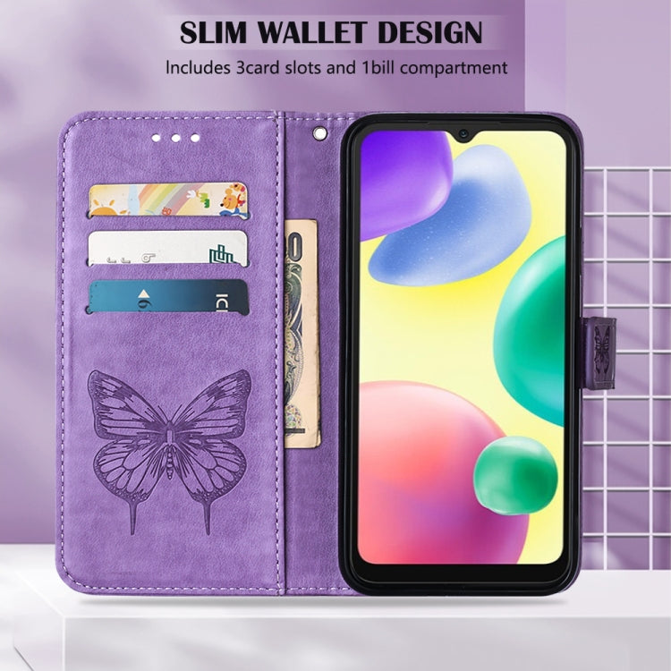 For Xiaomi Redmi 10A Embossed Butterfly Leather Phone Case